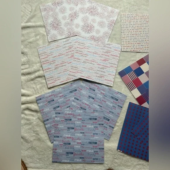 United States (USA) Themed Scrapbook Paper Lot - Picture 3 of 3